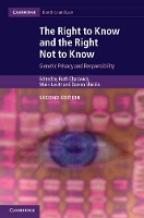 Book Cover for The Right to Know and the Right Not to Know by Ruth Chadwick