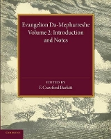 Book Cover for Evangelion Da-Mepharreshe: Volume 2, Introduction and Notes by F. Crawford Burkitt