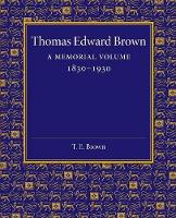 Book Cover for Thomas Edward Brown by Arthur Quiller-Couch