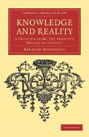 Book Cover for Knowledge and Reality by Bernard Bosanquet