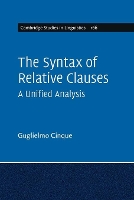 Book Cover for The Syntax of Relative Clauses by Guglielmo Università degli Studi di Venezia Cinque