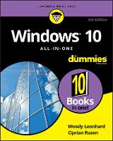 Book Cover for Windows 10 All-in-One For Dummies by Woody (ZD Smart Business magazine) Leonhard, Ciprian Adrian (Digital Citizen) Rusen