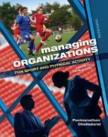 Book Cover for Managing Organizations for Sport and Physical Activity by Packianathan Chelladurai