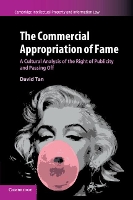 Book Cover for The Commercial Appropriation of Fame by David National University of Singapore Tan