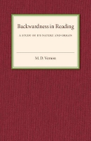 Book Cover for Backwardness in Reading by M. D. Vernon