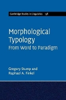 Book Cover for Morphological Typology by Gregory University of Kentucky Stump, Raphael A University of Kentucky Finkel