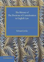 Book Cover for The History of the Doctrine of Consideration in English Law by Edward Jenks