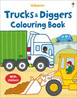 Book Cover for First Colouring Book Trucks and Diggers + Stickers by Usborne