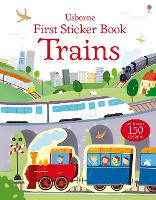 Book Cover for First Sticker Book Trains by Sam Taplin