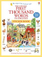 Book Cover for First Thousand Words in English Sticker Book by Heather Amery