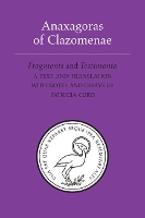 Book Cover for Anaxagoras of Clazomenae by Patricia Curd