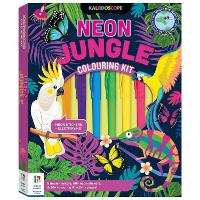 Book Cover for Kaleidoscope Colouring Kit Neon Jungle by Hinkler Pty Ltd