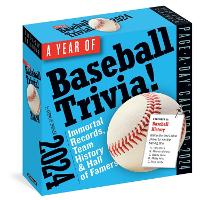 Book Cover for Year of Baseball Trivia! Page-A-Day Calendar 2024 by Kenneth Shouler, Workman Calendars