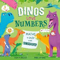 Book Cover for Dinos Love Numbers by Adam Frost
