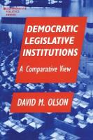 Book Cover for Democratic Legislative Institutions: by David M Olson