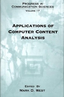 Book Cover for Applications of Computer Content Analysis by Mark D. West