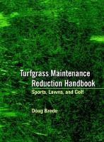 Book Cover for Turfgrass Maintenance Reduction Handbook by Doug Brede