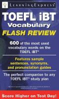 Book Cover for TOEFL iBT Vocabulary Flash Review by LearningExpress LLC