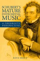 Book Cover for Schubert's Mature Instrumental Music by David Customer Beach