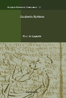 Book Cover for Analecta Syriaca by Paul Anton de Lagarde
