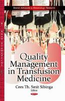 Book Cover for Quality Management in Transfusion Medicine by Cees Th Smit Sibinga