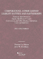 Book Cover for Corporations, Other Limited Liability Entities and Partnerships, Statutory Supplement, 2021-2022 by Thomas Lee Hazen, Jerry W. Markham