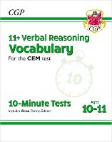 Book Cover for 11+ CEM 10-Minute Tests by CGP Books