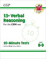 Book Cover for 11+ CEM 10-Minute Tests by CGP Books