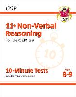 Book Cover for 11+ CEM 10-Minute Tests by CGP Books