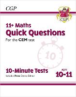 Book Cover for 11+ CEM 10-Minute Tests by CGP Books