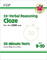 Book Cover for 11+ CEM 10-Minute Tests by CGP Books