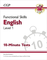 Book Cover for Functional Skills English Level 1 - 10 Minute Tests by CGP Books