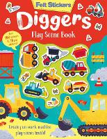 Book Cover for Felt Stickers Diggers Play Scene Book by Kit Elliot