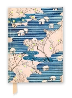 Book Cover for Japanese Woodblock: Cottages with Rivers & Cherry Blossoms (Foiled Journal) by Flame Tree Studio