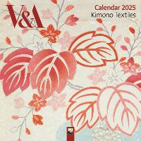 Book Cover for V&A: Kimono Textiles Wall Calendar 2025 (Art Calendar) by Flame Tree Studio