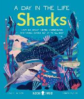 Book Cover for Sharks (A Day in the Life) by Carlee Jackson, Neon Squid