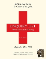 Book Cover for British Red Cross and Order of St John Enquiry List for Wounded and Missing by Anon