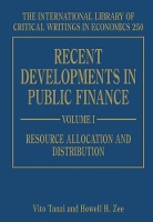 Book Cover for Recent Developments in Public Finance by Vito Tanzi