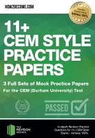 Book Cover for 11+ CEM Style Practice Papers: 3 Full Sets of Mock Practice Papers for the CEM (Durham University) Test by How2Become
