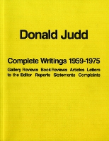 Book Cover for Donald Judd: Complete Writings 1959-1975 by Donald Judd