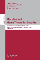 Book Cover for Decision and Game Theory for Security by Tansu Alpcan