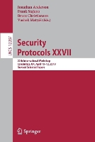 Book Cover for Security Protocols XXVII by Jonathan Anderson