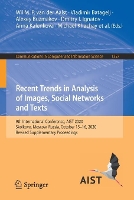 Book Cover for Recent Trends in Analysis of Images, Social Networks and Texts by Wil M P van der Aalst