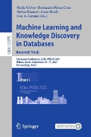 Book Cover for Machine Learning and Knowledge Discovery in Databases. Research Track by Nuria Oliver