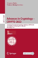 Book Cover for Advances in Cryptology – CRYPTO 2022 by Yevgeniy Dodis