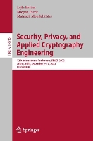 Book Cover for Security, Privacy, and Applied Cryptography Engineering by Lejla Batina