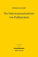 Book Cover for Die Informationsfunktion von Parlamenten by Patrick Hilbert