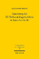 Book Cover for Umsetzung der EU-Verbandsklagerichtlinie in deutsches Recht by Alexander Bruns