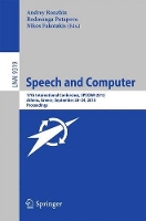 Book Cover for Speech and Computer by Andrey Ronzhin