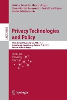 Book Cover for Privacy Technologies and Policy by Bettina Berendt